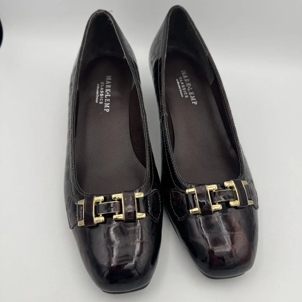 Mark Lemp‎ Walking Cradles Classics 6.5M Brown Croc Embossed Slip-On Loafers